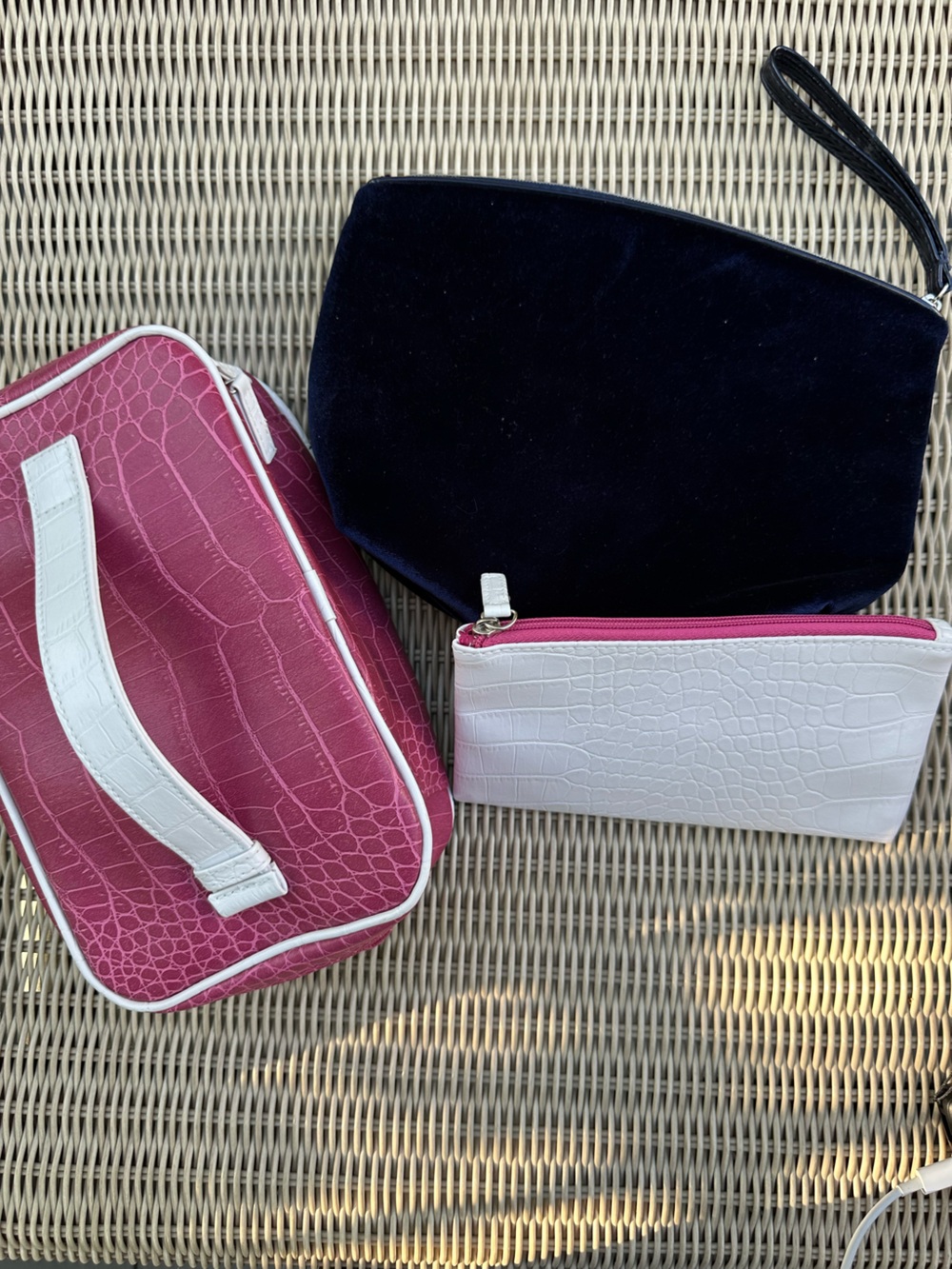Bundle Lancome Pink, White and Black Cosmetic Pouch Set